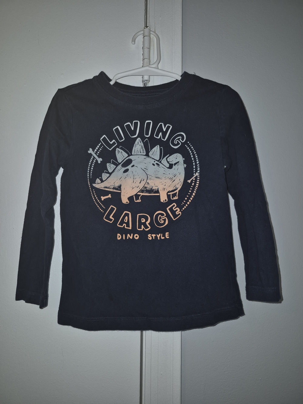 Carter's 3T Kids' Navy 'Living Large' Dino Long-Sleeve Tee